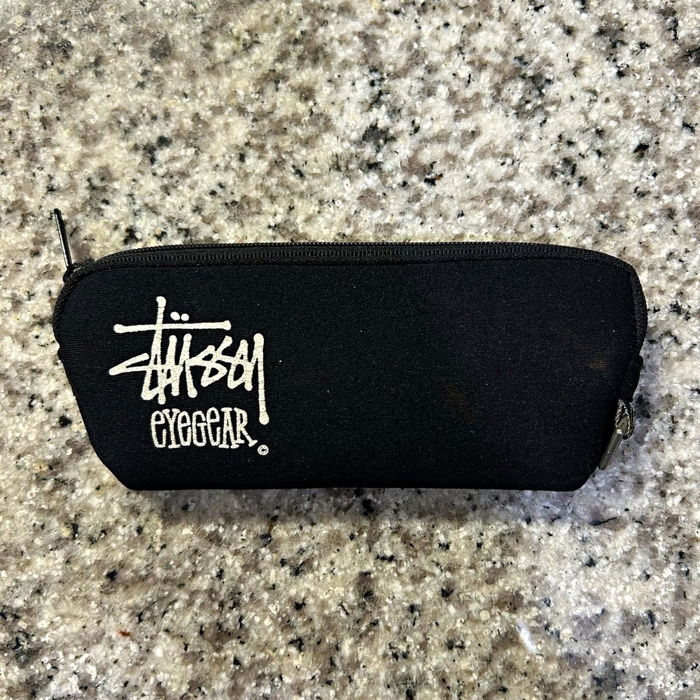 Vintage Stussy Eyegear Sunglasses Case Black Neoprene Zip Pouch (Case Only)